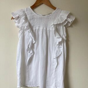 Elegant White Ruffled Top